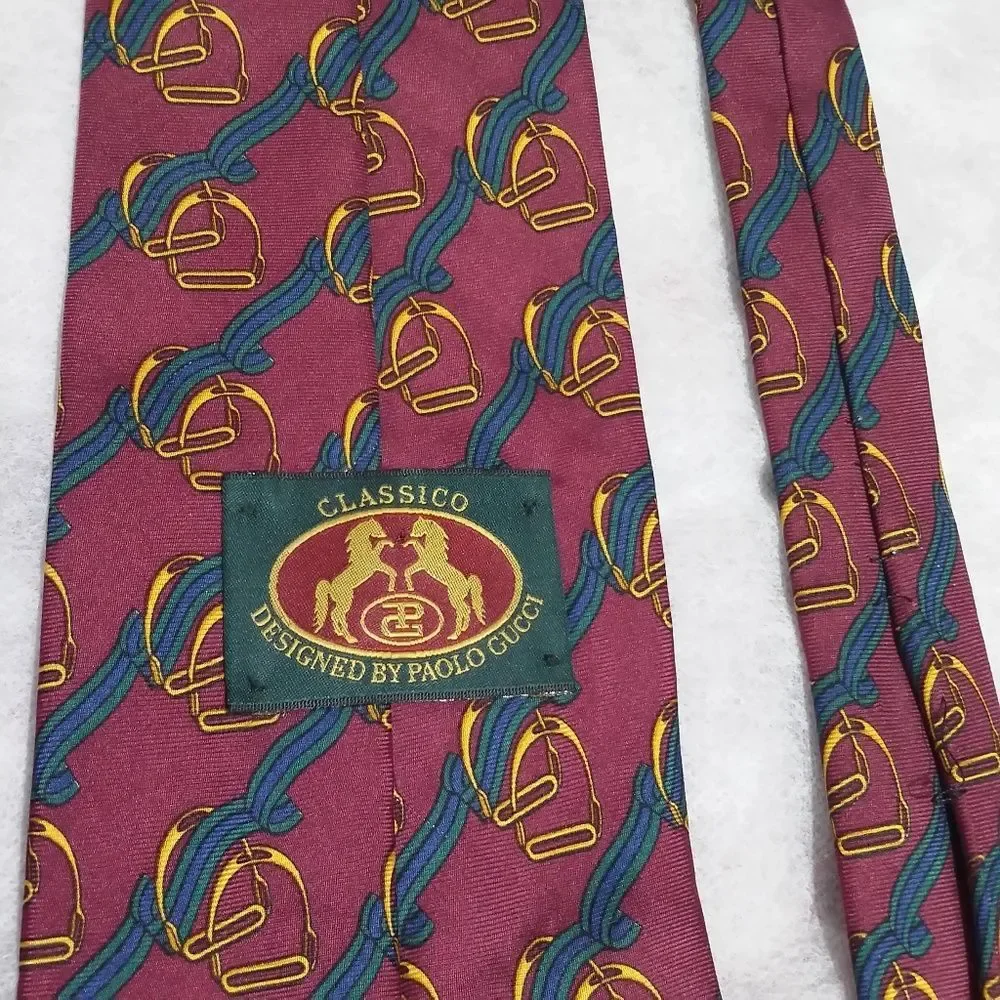 PAOLO GUCCI SILK GG MONOGRAM TIE